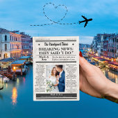 Carte de remerciements de Mariage de journal uniqu