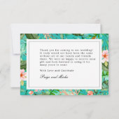 Carte de remerciements de Mariage de la forêt trop (Dos)