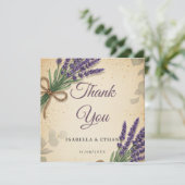 Carte de remerciements de Mariage de lavande rusti (Debout devant)