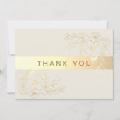 Carte de remerciements de Mariage de l'or ivoire (Devant)