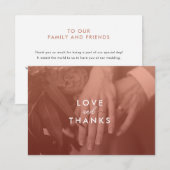 Carte de remerciements de Mariage de photos couleu (Devant / Derrière)