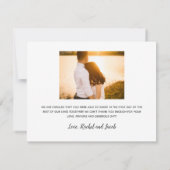 Carte de remerciements de Mariage de photos de scr (Dos)