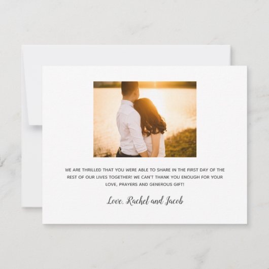 Carte de remerciements de Mariage de photos de scr (Dos)