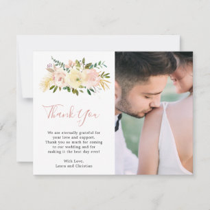 Carte de remerciements de Mariage de photos floral