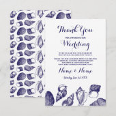 Carte de remerciements de mariage de plage Coquill (Devant / Derrière)