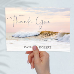CARTE DE REMERCIEMENTS DE MARIAGE DE PLAGE COUCH