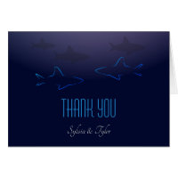 Carte de remerciements de mariage de requin bleu