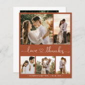 Carte de remerciements de Mariage de script de Ter (Devant / Derrière)