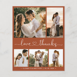 Carte de remerciements de Mariage de script de Ter