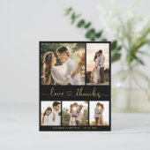 Carte de remerciements de Mariage de script en or (Debout devant)