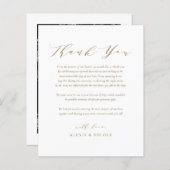 Carte de remerciements de Mariage de script minima (Devant / Derrière)