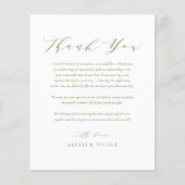 Carte de remerciements de Mariage de script minima (Devant)