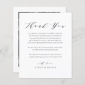 Carte de remerciements de Mariage de script minima (Devant / Derrière)