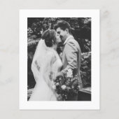 Carte de remerciements de Mariage de script minima (Dos)