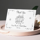 Carte de remerciements de Mariage de voiture à mai