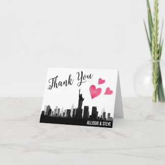 Carte de remerciements de mariage d'horizon de New