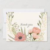 Carte de remerciements de mariage du jardin botani (Devant)