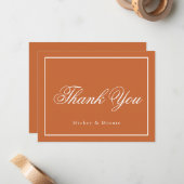 Carte de remerciements de mariage élégant au style (Devant/Arrière en situation)