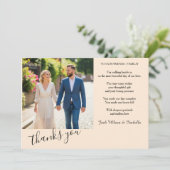 Carte de remerciements de mariage élégant avec pho (Debout devant)