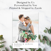 Carte de remerciements de mariage élégant avec pho