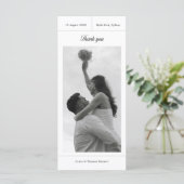 Carte de remerciements de mariage élégant avec pho (Debout devant)