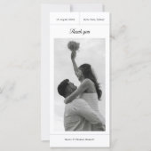 Carte de remerciements de mariage élégant avec pho (Devant)