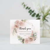 Carte de remerciements De Mariage Élégant Et Budge (Debout devant)