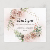 Carte de remerciements De Mariage Élégant Et Budge (Devant)