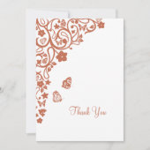 Carte de remerciements de mariage Floral Butterfly (Devant)