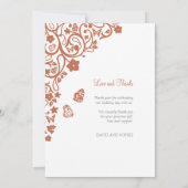 Carte de remerciements de mariage Floral Butterfly (Dos)