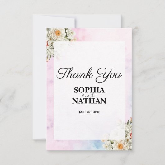 Carte de remerciements de Mariage flou (Devant)