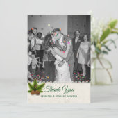 Carte de remerciements de mariage hivernal Pine Co (Debout devant)