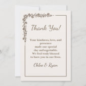 Carte de remerciements de Mariage monochrome rusti (Devant)