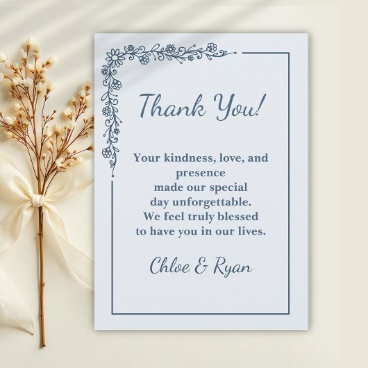Carte de remerciements de Mariage monochrome rusti
