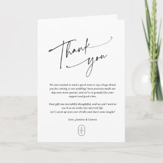 Carte de Remerciements de Mariage – Monogramme Élé