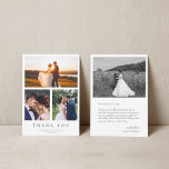 Carte de remerciements de Mariage multi-photo simp<br><div class="desc">Carte de remerciements mariage simple et moderne avec note. Veuillez noter que la taille par défaut du carte de remerciements est 3.5x5. Si vous désirez une carte plus grande,  veuillez vous assurer de changer la taille avant d'acheter. Une carte 5x7 est une bonne option pour une plus grande taille.</div>