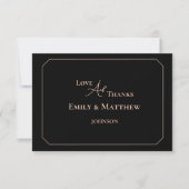 Carte de remerciements de Mariage noir avec code Q (Devant)