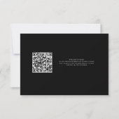 Carte de remerciements de Mariage noir avec code Q (Dos)