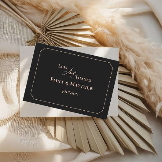 Carte de remerciements de Mariage noir avec code Q