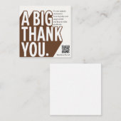 Carte de remerciements de Mariage noir gras modern (Devant / Derrière)