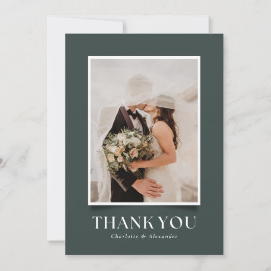 Carte de remerciements de Mariage photo avec effet (Devant)