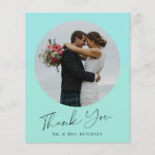 Carte de remerciements de mariage photo de script  (Devant)