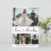 Carte de remerciements de Mariage photo de script (Debout devant)