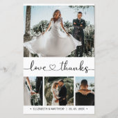 Carte de remerciements de Mariage photo de script  (Devant)