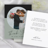 Carte de remerciements de mariage photo de script