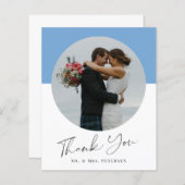 Carte de remerciements de mariage photo de script (Devant / Derrière)