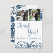 Carte de remerciements de Mariage photo de Toile d (Devant / Derrière)