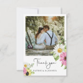 Carte de remerciements de Mariage photo de tournes (Devant)