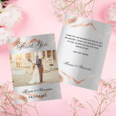 Carte de remerciements de mariage photo en or rose