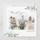 Carte de remerciements de Mariage photo minimalist (Devant)